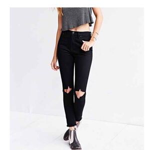 BDG women’s Grazer high rise skinny jeans 27x27 distressed raw edges